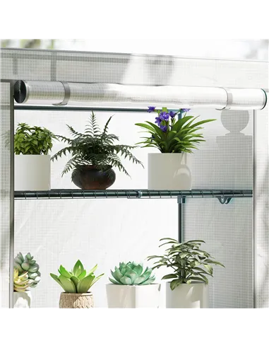 Outsunny Four-Tier Mini Greenhouse - Grey/White