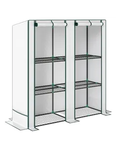 Outsunny Three-Tier Mini Greenhouse - White