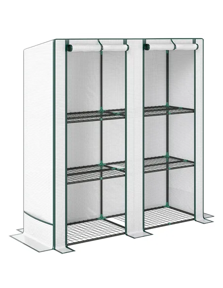 Outsunny Three-Tier Mini Greenhouse - White