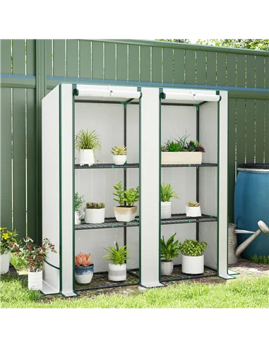 Outsunny Three-Tier Mini Greenhouse - White