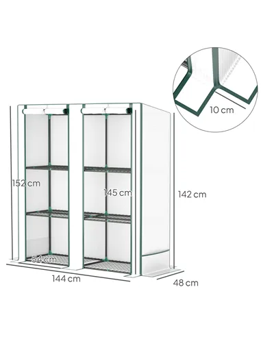 Outsunny Three-Tier Mini Greenhouse - White