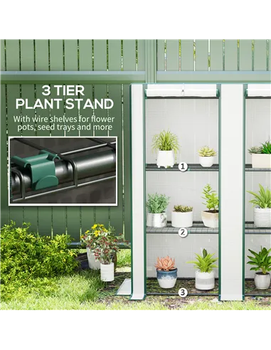 Outsunny Three-Tier Mini Greenhouse - White
