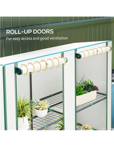 Outsunny Three-Tier Mini Greenhouse - White