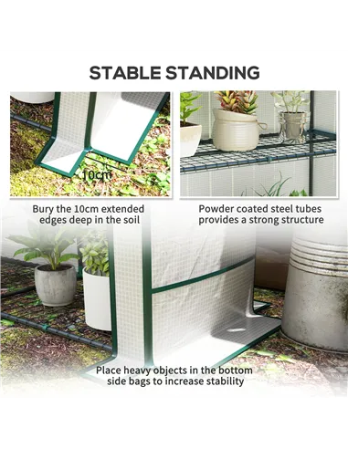 Outsunny Three-Tier Mini Greenhouse - White