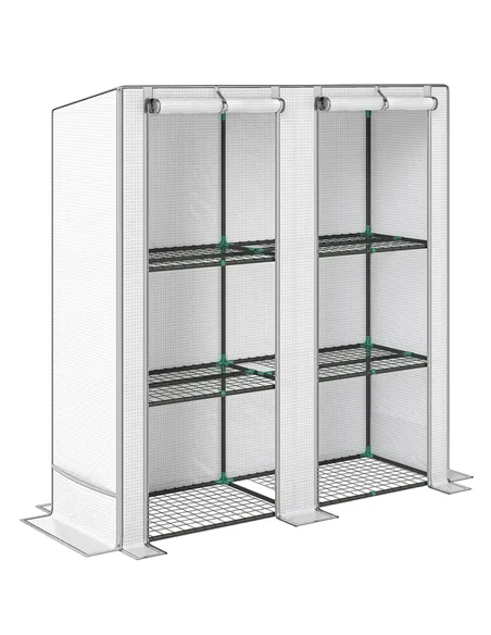Outsunny Three-Tier Mini Greenhouse - White