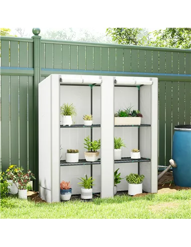 Outsunny Three-Tier Mini Greenhouse - White