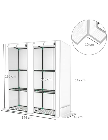 Outsunny Three-Tier Mini Greenhouse - White