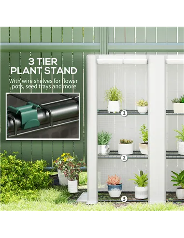 Outsunny Three-Tier Mini Greenhouse - White