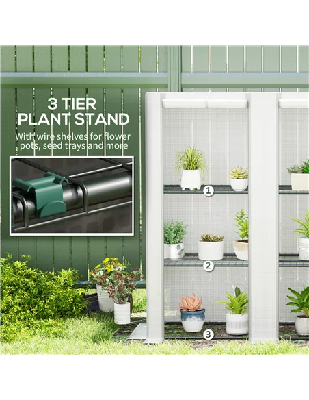 Outsunny Three-Tier Mini Greenhouse - White