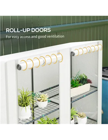 Outsunny Three-Tier Mini Greenhouse - White