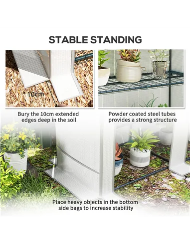 Outsunny Three-Tier Mini Greenhouse - White