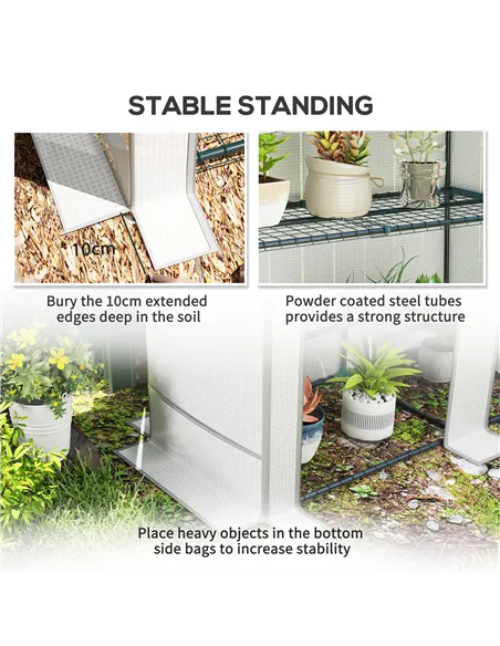Outsunny Three-Tier Mini Greenhouse - White