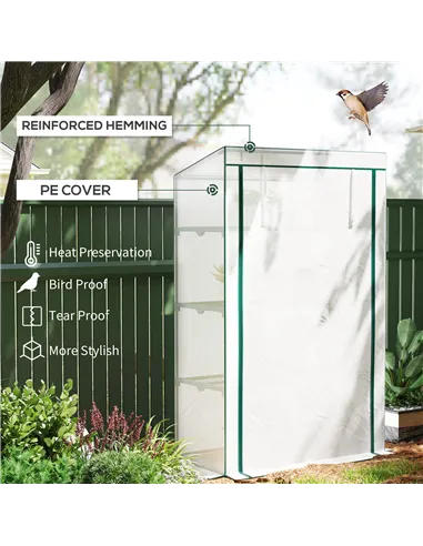Outsunny Four-Tier Mini Greenhouse - Green/White