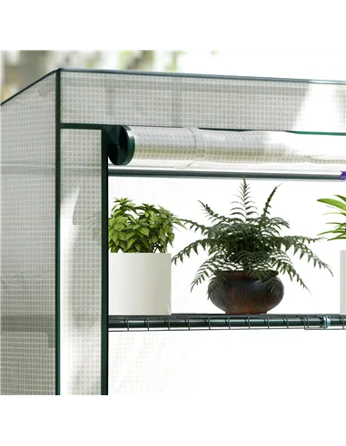 Outsunny Four-Tier Mini Greenhouse - Green/White
