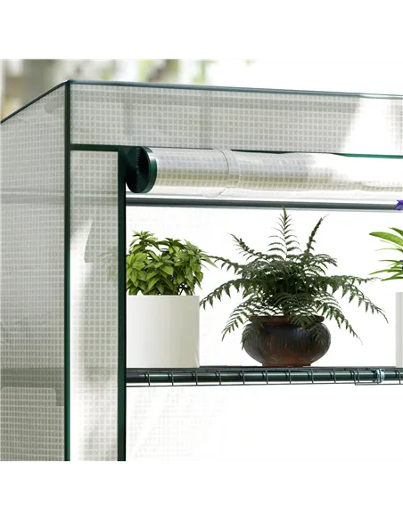Outsunny Four-Tier Mini Greenhouse - Green/White