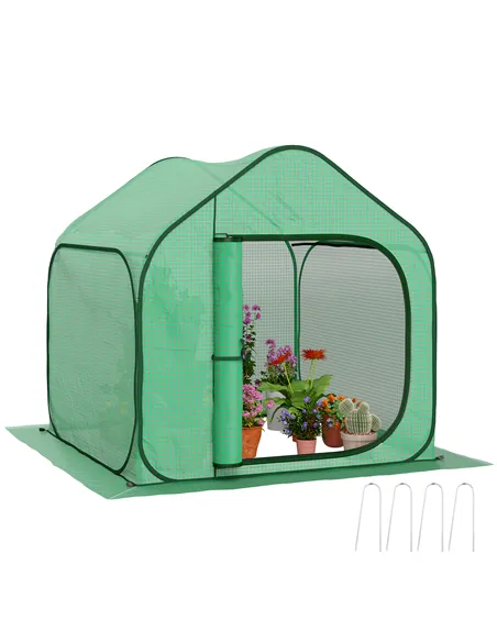 Outsunny 150 x 148cm Pop-Up Greenhouse - Green