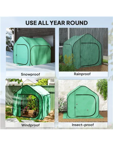 Outsunny 150 x 148cm Pop-Up Greenhouse - Green
