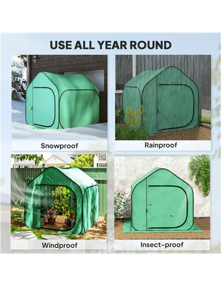 Outsunny 150 x 148cm Pop-Up Greenhouse - Green