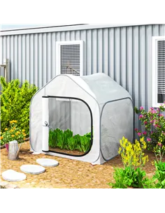 Outsunny 150 x 148cm Pop-Up Greenhouse - White 2