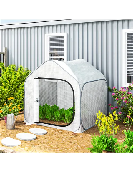 Outsunny 150 x 148cm Pop-Up Greenhouse - White