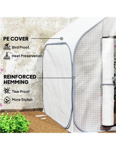Outsunny 150 x 148cm Pop-Up Greenhouse - White