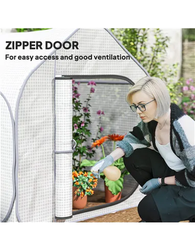 Outsunny 150 x 148cm Pop-Up Greenhouse - White