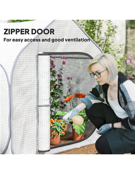 Outsunny 150 x 148cm Pop-Up Greenhouse - White
