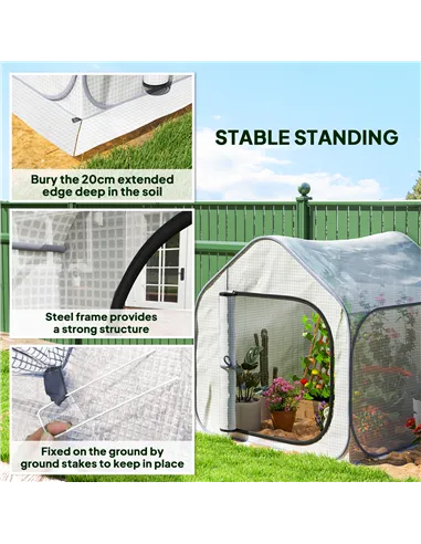 Outsunny 150 x 148cm Pop-Up Greenhouse - White