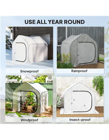 Outsunny 150 x 148cm Pop-Up Greenhouse - White