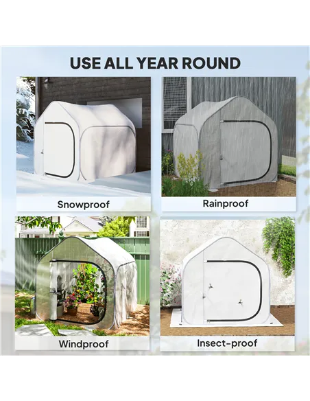 Outsunny 150 x 148cm Pop-Up Greenhouse - White