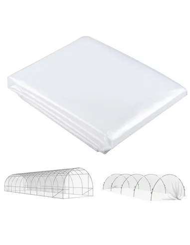Outsunny 6 X 10m Heavy Duty (150um/6mil) Polypropylene Greenhouse Cover Replacement, UV Resistant Waterproof Plastic Polytunnel 