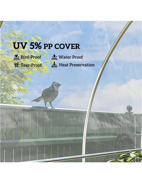 Outsunny 6 X 10m Heavy Duty (150um/6mil) Polypropylene Greenhouse Cover Replacement, UV Resistant Waterproof Plastic Polytunnel 