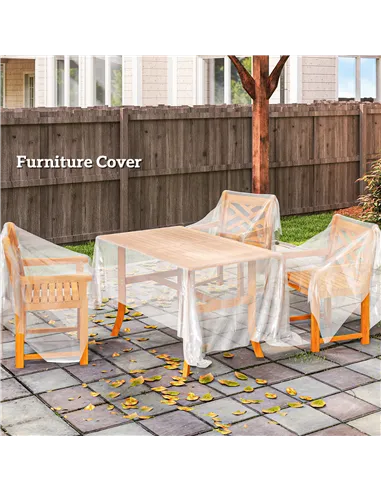 Outsunny 6 X 10m Heavy Duty (150um/6mil) Polypropylene Greenhouse Cover Replacement, UV Resistant Waterproof Plastic Polytunnel 