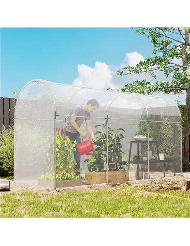 Outsunny 6 X 10m Heavy Duty (150um/6mil) Polypropylene Greenhouse Cover Replacement, UV Resistant Waterproof Plastic Polytunnel 
