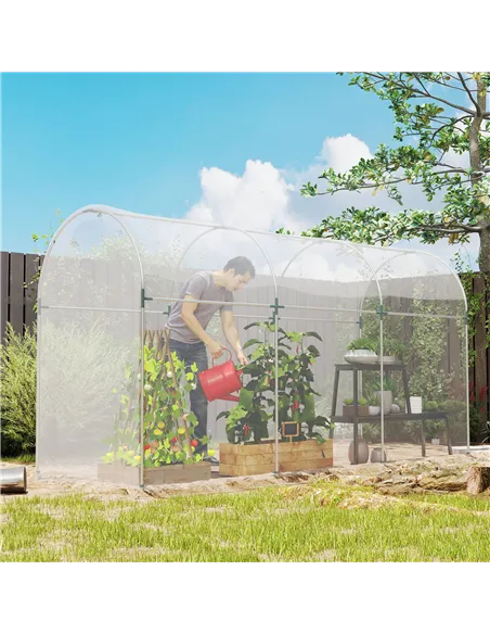 Outsunny 6 X 10m Heavy Duty (150um/6mil) Polypropylene Greenhouse Cover Replacement, UV Resistant Waterproof Plastic Polytunnel 