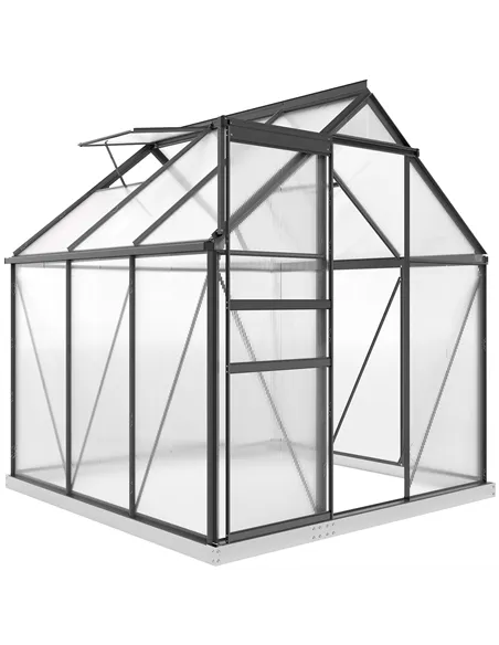 Outsunny 190 x 190cm Walk-In Polycarbonate Greenhouse