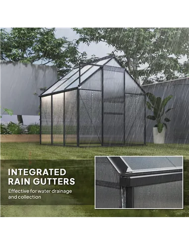 Outsunny 190 x 190cm Walk-In Polycarbonate Greenhouse
