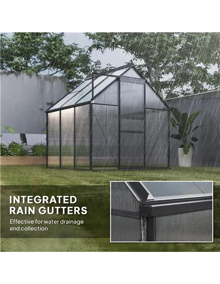 Outsunny 190 x 190cm Walk-In Polycarbonate Greenhouse