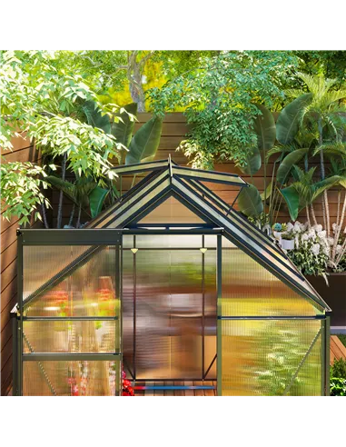 Outsunny 190 x 190cm Walk-In Polycarbonate Greenhouse