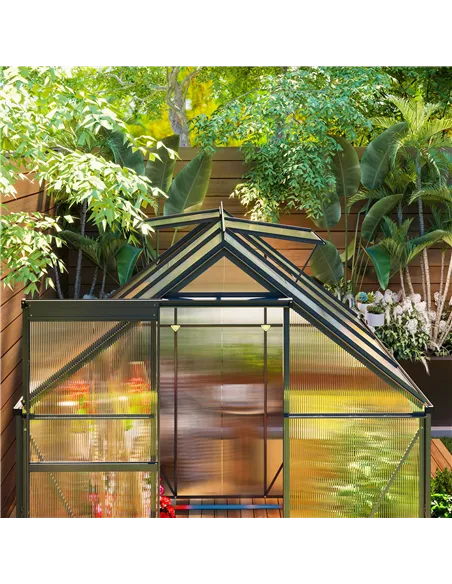 Outsunny 190 x 190cm Walk-In Polycarbonate Greenhouse