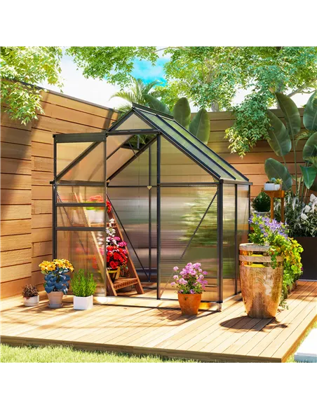 Outsunny 192.5 x 131cm Walk-In Polycarbonate Greenhouse