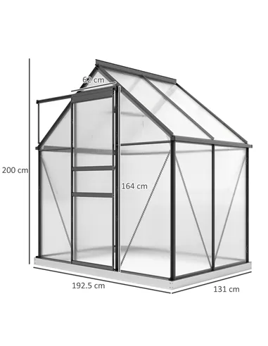 Outsunny 192.5 x 131cm Walk-In Polycarbonate Greenhouse