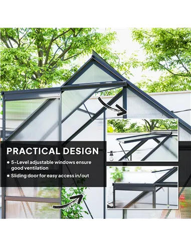 Outsunny 192.5 x 131cm Walk-In Polycarbonate Greenhouse