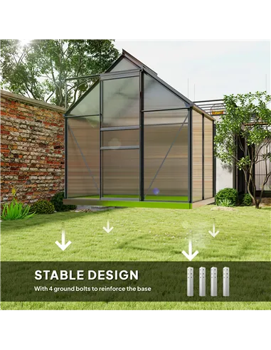 Outsunny 192.5 x 131cm Walk-In Polycarbonate Greenhouse