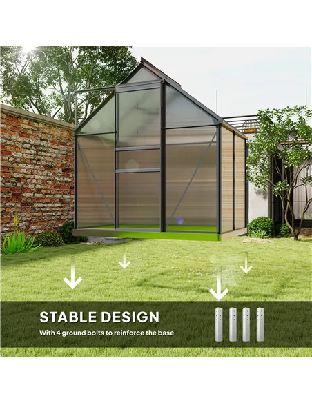 Outsunny 192.5 x 131cm Walk-In Polycarbonate Greenhouse