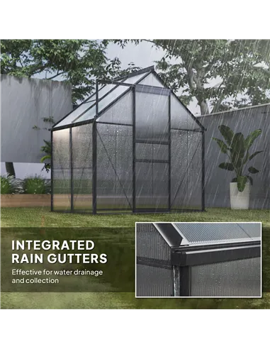 Outsunny 192.5 x 131cm Walk-In Polycarbonate Greenhouse