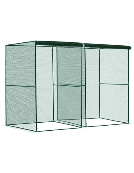 Outsunny Set of 2 Fruit Cage Bird Netting, Vegetable Plant Protection Tent with Zipped Door, Anti Bird, Insects, Small Animals, 
