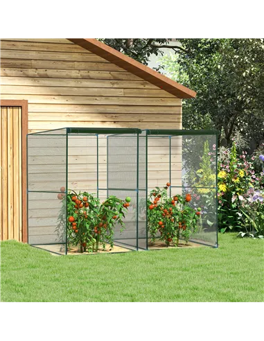 Outsunny Set of 2 Fruit Cage Bird Netting, Vegetable Plant Protection Tent with Zipped Door, Anti Bird, Insects, Small Animals, 