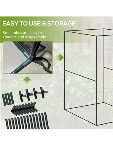 Outsunny Set of 2 Fruit Cage Bird Netting, Vegetable Plant Protection Tent with Zipped Door, Anti Bird, Insects, Small Animals, 