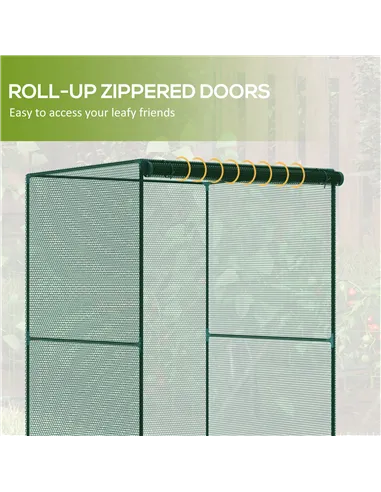 Outsunny Set of 2 Fruit Cage Bird Netting, Vegetable Plant Protection Tent with Zipped Door, Anti Bird, Insects, Small Animals, 